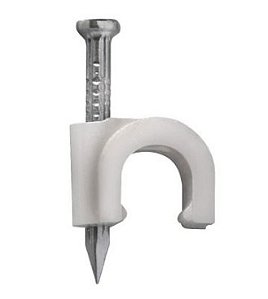 Fixador Para Fios E Cabos Com Prego 8mm Branco Serrana