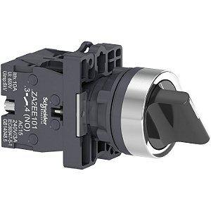 Chave Comutadora Seletora 22mm 3 Posições Fixas 2NA XA2AD33 Schneider Electric