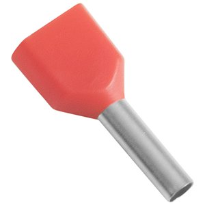 Terminal Tubular Duplo Pré-Isolados 1,0mm² Vermelho 100 Peças Tramontina