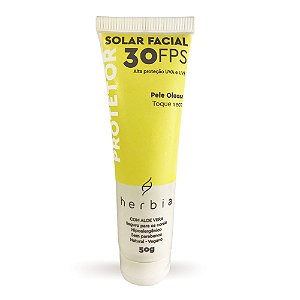 Protetor Solar Facial Pele Oleosa FPS 30 50g - Herbia
