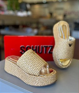 SANDÁLIA PAPETE RAFIA NATURAL SCHUTZ