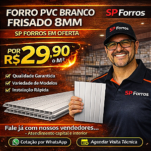 Forro PVC 8mm x 20cm x 4.00m Branco Gelo mais madex