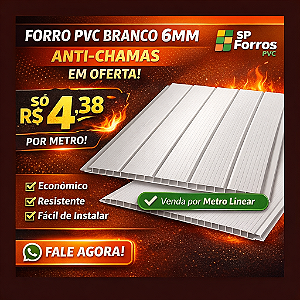 Forro PVC - Branco Frisado Régua c/ 1 metro