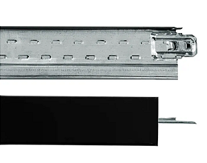 Travessa TF38 Perfil Clicado para Forro de isopor Preto 24 x 26 x 1250 mm Peça