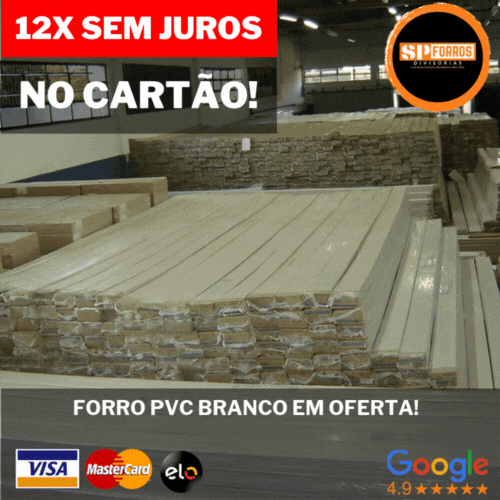FORRO DE PVC BRANCO FRISADO 6mm – SÓ R$24,90/m²