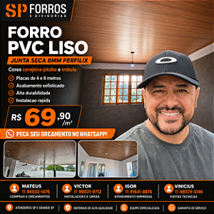 Forro PVC Liso Amadeirado Perfilix a partir de R$ 69,90/m²