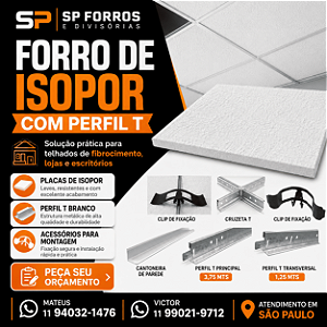 Kit 50m² de Forro Modular de Isopor texturizado Lay-in 1250 x 625 x 20 mm - (Forro + Perfil)