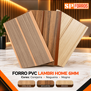 Forro PVC Amadeirado Lambri Home Madex 6mm | R$69,90/m²