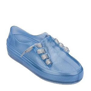 Melissa Mel Ulitsa Sneaker Azul Com Glitter e Prata