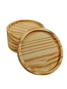 Pires redondo em madeira pinus mesa posta