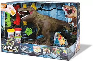 Dinossauro T-Rex Ataca Come E Faz Caquinha C/ Massinha Diver