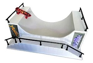 Kit Pista Skate Dedo Half Radical Com 2 Skate Lixa Completo
