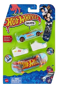 Hot Wheels - Skate de Dedo Com Tênis e Carro Básico