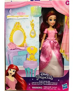 Boneca Disney Princesa Ariel Com Penteadeira Real