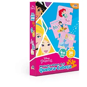 Jogo Montando o Alfabeto De A a Z Princesas 26 Peças - Toyster