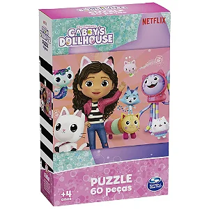 Quebra-Cabeça Puzzle Gabby's Dollhouse 60 Peças