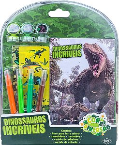 Livro Cor e Diversão Dinossauros Incríveis