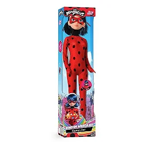 Boneca Miraculous Ladybug e Boneco Cat Noir 