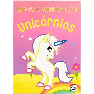 Livro-Pad De Colorir Com Glitter Unicórnios