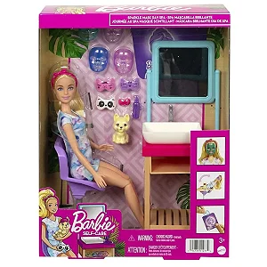Boneca Barbie Dia De Spa Máscaras Brilhantes