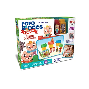 Brinquedo Fofo Blocos Fábulas Os Três Porquinhos