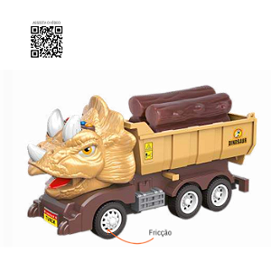 Caminhão Dinotruck Triceratops Com Fricção e Som Brown