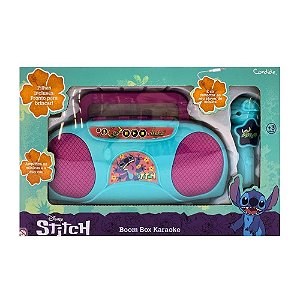 Boombox Karaokê Infantil Stitch Candide com Microfone e Pilhas Inclusas