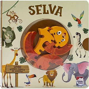 Livro Quebra-Cabeça de Madeira: Selva (Happy Books)