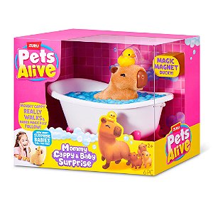 Pelúcia Pets Alive Mamãe Capivara e Filhotes Surpresa