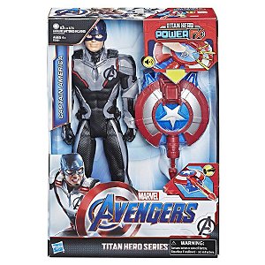 Vingadores Ultimato - Capitão América com Lançador Power FX