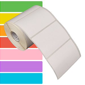 Etiqueta adesiva 80x50mm 8x5cm Couche p/ Zebra Argox Elgin - Rolo c/ 566 (30m)