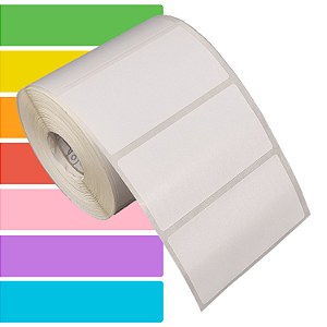 Etiqueta adesiva 80x40mm 8x4cm Couche p/ Zebra Argox Elgin - Rolo c/ 698 (30m)
