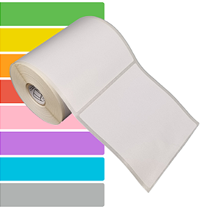 Etiqueta adesiva 100x100mm 10x10cm Térmica (impressão sem ribbon) p/ impressora térmica direta Rolo c/ 30m