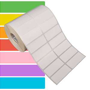 Etiqueta adesiva 50x20mm 5x2cm (2 colunas) BOPP p/ Zebra Argox Elgin - Rolo c/ 2608 (30m)