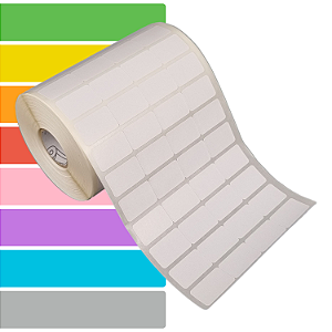 Etiqueta adesiva 25x15mm 2,5x1,5cm (4 colunas) BOPP p/ Zebra Argox Elgin - Rolo c/ 6664 (30m)