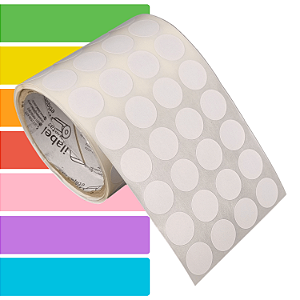 Etiqueta adesiva redonda bolinha 20mm 2cm BOPP p/ congelados - Rolo c/ 1000 (5,8m)