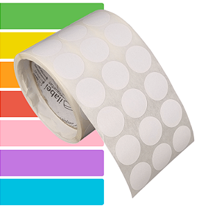 Etiqueta adesiva redonda bolinha 25mm 2,5cm Couche - Rolo c/ 1000 (9,4m)