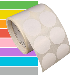 Etiqueta adesiva redonda 40mm 4cm BOPP - Rolo c/ 500 (10,5m)