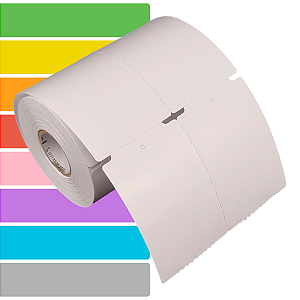 Etiqueta tag roupa 50x75mm 5x7,5cm (2 colunas) sem picote Couche cartão 150g Zebra Argox Elgin - Rolo c/ 30m