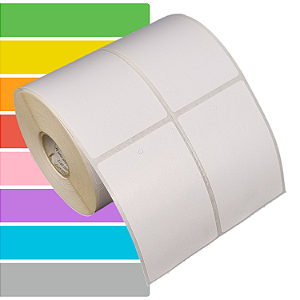 Etiqueta tag roupa adesiva 50x75mm 5x7,5cm (2 colunas) sem corte Couche Zebra Argox Elgin - Rolo c/ 768 (30m)