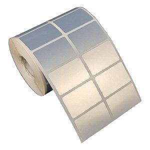 Etiqueta adesiva 40x25mm 4x2,5cm (2 colunas) Poliéster cromo fosco p/ Zebra Argox Elgin - Rolo c/ 2142 (30m)