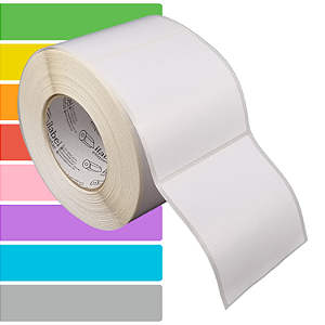 Etiqueta adesiva 100x100mm 10x10cm BOPP p/ congelados Zebra ZT230 S4M ZT410 - Rolo c/ 90m Tubete 3 polegadas