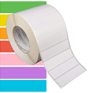 Etiqueta adesiva 100x25mm 10x2,5cm BOPP p/ congelados Zebra ZT230 S4M ZT410 - Rolo c/ 90m Tubete 3 polegadas