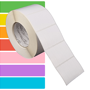 Etiqueta adesiva 15x50mm 1,5x5cm (5 colunas) BOPP p/ Zebra ZT230 S4M ZT410 - Rolo c/ 90m Tubete 3 polegadas