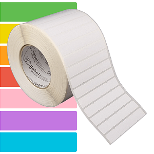 Etiqueta adesiva 25x15mm 2,5x1,5cm (4 colunas) BOPP p/ Zebra ZT230 S4M ZT410 - Rolo c/ 90m Tubete 3 polegadas