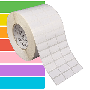 Etiqueta adesiva 33x17mm 3,3x1,7cm (3 colunas) BOPP p/ Zebra ZT230 S4M ZT410 - Rolo c/ 90m Tubete 3 polegadas