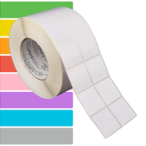 Etiqueta adesiva 40x40mm 4x4cm (2 colunas) BOPP p/ Zebra ZT230 S4M ZT410 Rolo c/ 4182 (90m) Tubete 3 polegadas