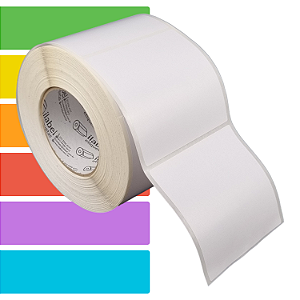 Etiqueta adesiva 100x100mm 10x10cm Térmica (impressão sem ribbon) - Rolo c/ 873 (90m) Tubete 3 polegadas