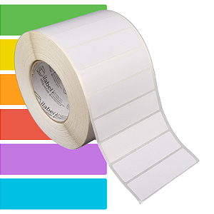 Etiqueta adesiva 100x25mm 10x2,5cm Térmica (impressão sem ribbon) - Rolo c/ 3213 (90m) Tubete 3 polegadas