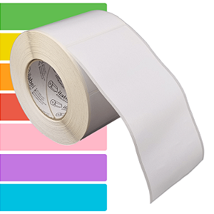 Etiqueta adesiva 100x200mm 10x20cm Couche p/ Zebra ZT230 S4M ZT410 - Rolo c/ 441 (90m) Tubete 3 polegadas